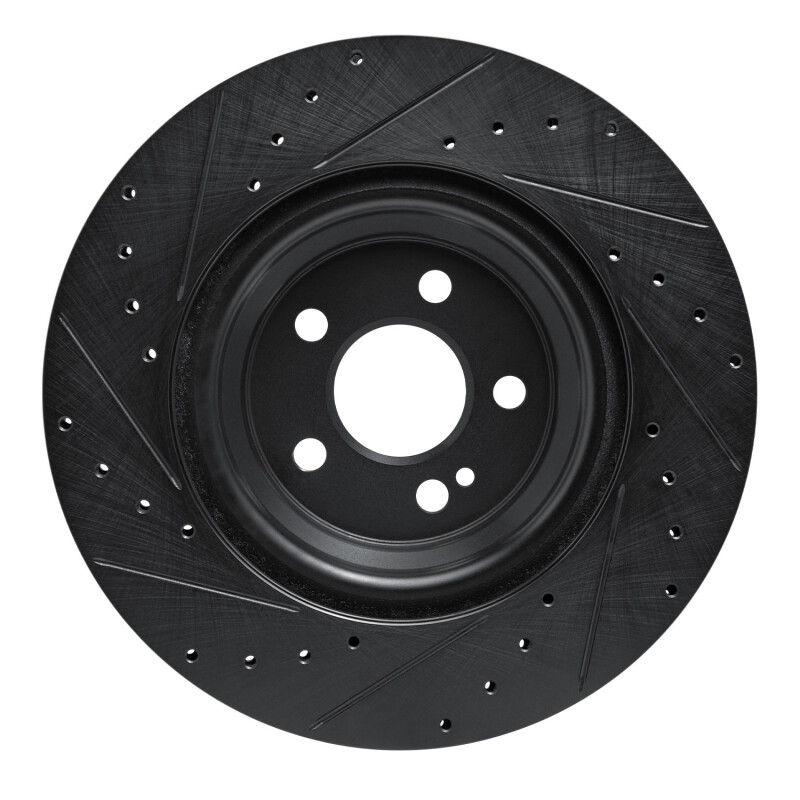 Mercedes-Benz GLE53 AMG Brake Rotor (1) - Rear Right - R1 Concepts - Drilled & Slotted - Black - `20-`26